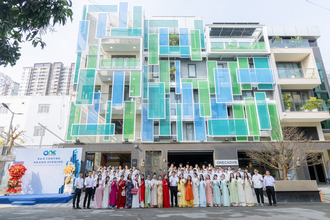 Tập thể cán bộ nhân viên OneCAD tại Lễ khánh thành Trung tâm R&D và Tổng kết năm 2025