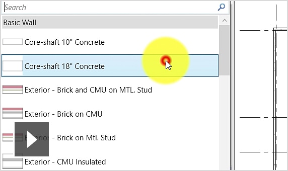 Tạo tường lõi core walls trong Revit