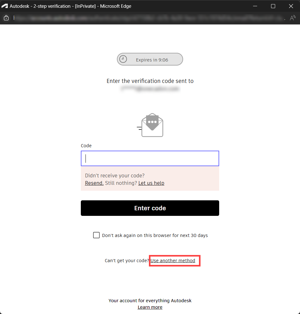 Chọn “User another method”
