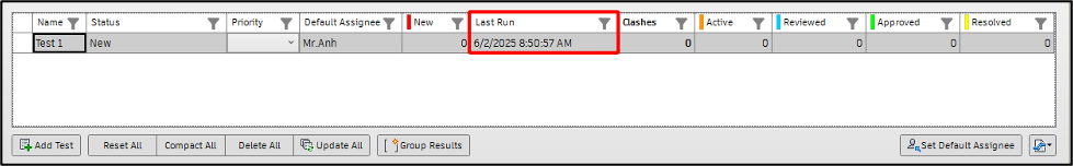 Cột Last Run
