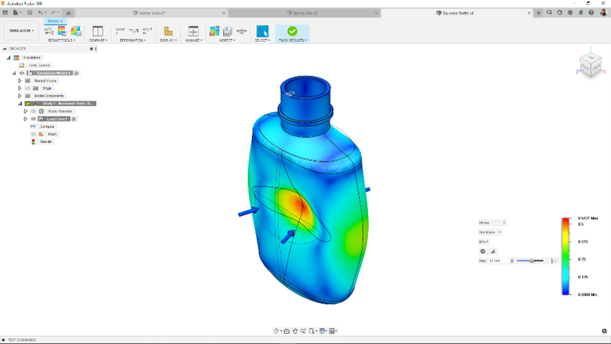 Hình ảnh minh hoạ tính năng Nonlinear Static Stress trên Simulation Extension