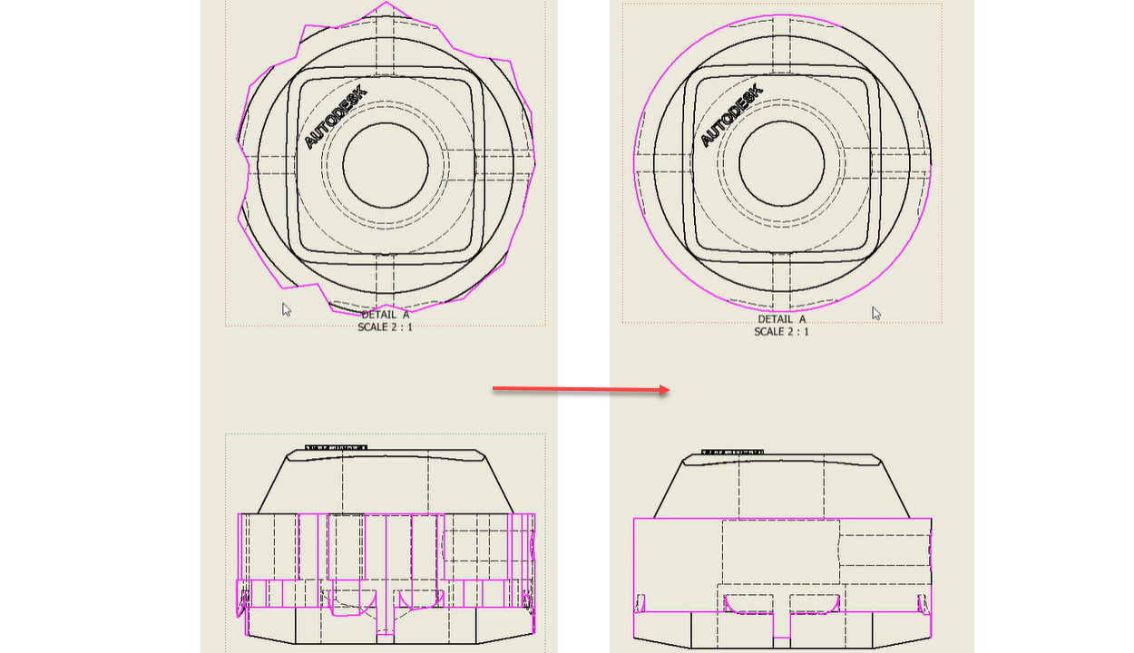 Nâng cấp hiển thị các đường viền khi sử dụng Projected View