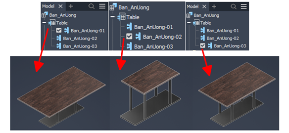 Bàn được tạo bằng iPart