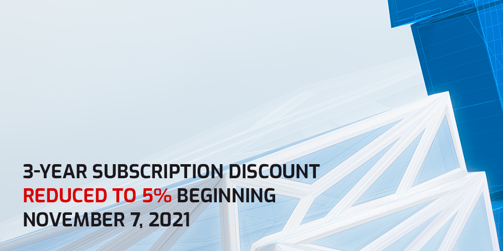 3-year Subscription Discount Reduced to 5% Beginning November 7, 2021