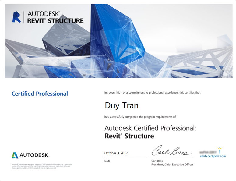 Chứng chỉ Revit Professional