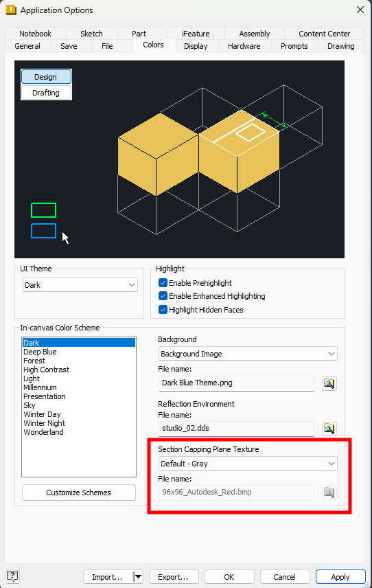 Chuyển hướng đến tab Colors trong giao diện Application Options