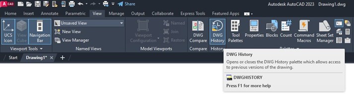 Tính năng Drawing History trong phần mềm AutoCAD