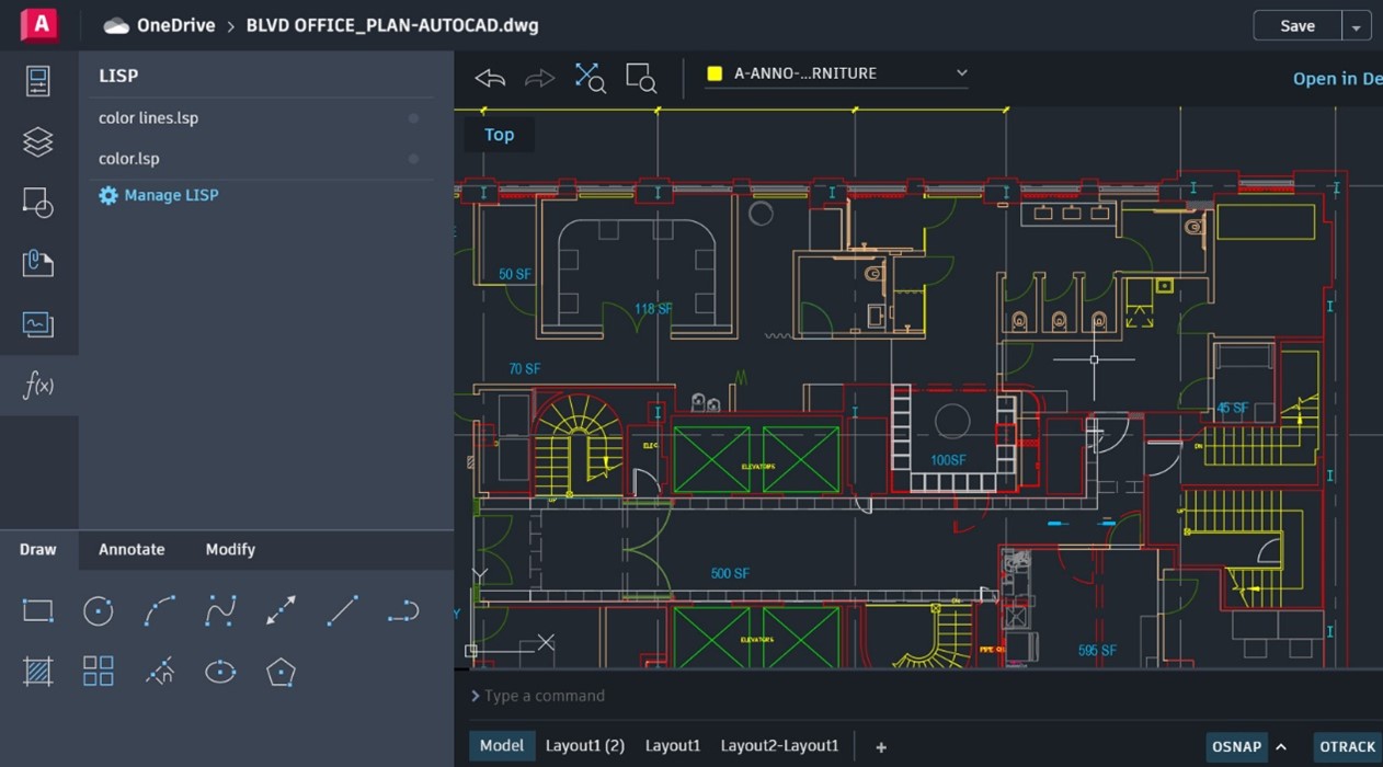 Giao diện quản lý AutoLISP trên AutoCAD Web