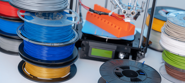 Hình ảnh cuộn nhựa được sử dụng trong quá trình in 3D bằng công nghệ FDM