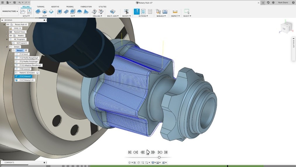 Hình ảnh lập trình gia công tiện trên Fusion 360