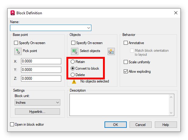 Hình ảnh mô tả tính năng Block trên AutoCAD