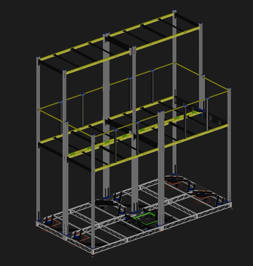 Hình ảnh thiết kế khung do OC Theatrical thực hiện trên AutoCAD