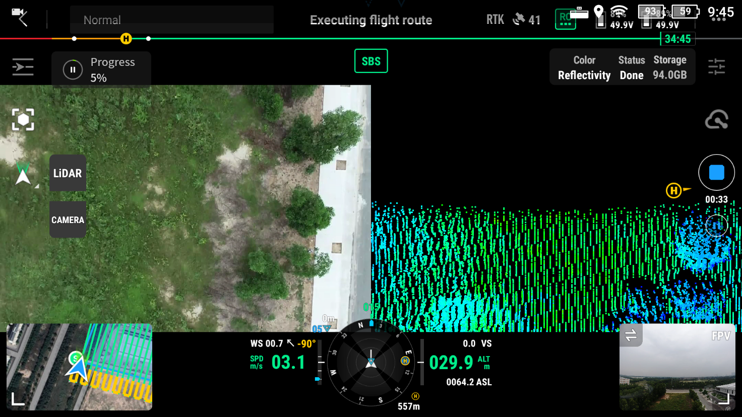 Kiểm tra dữ liệu thu thập dựa vào tính năng Point cloud live view
