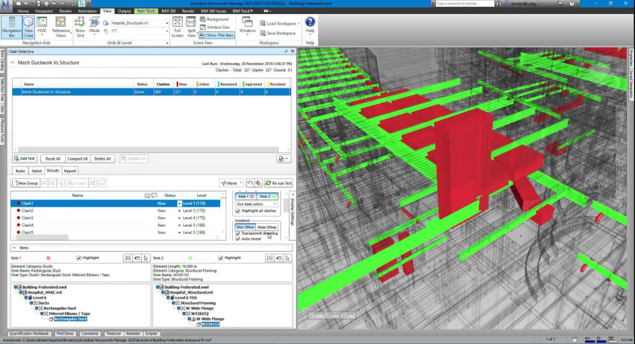 Kiểm tra xung đột và mô phỏng 4D navisworks