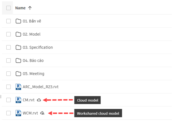 Ký hiệu của các định dạng tập tin Cloud Model trên ACC