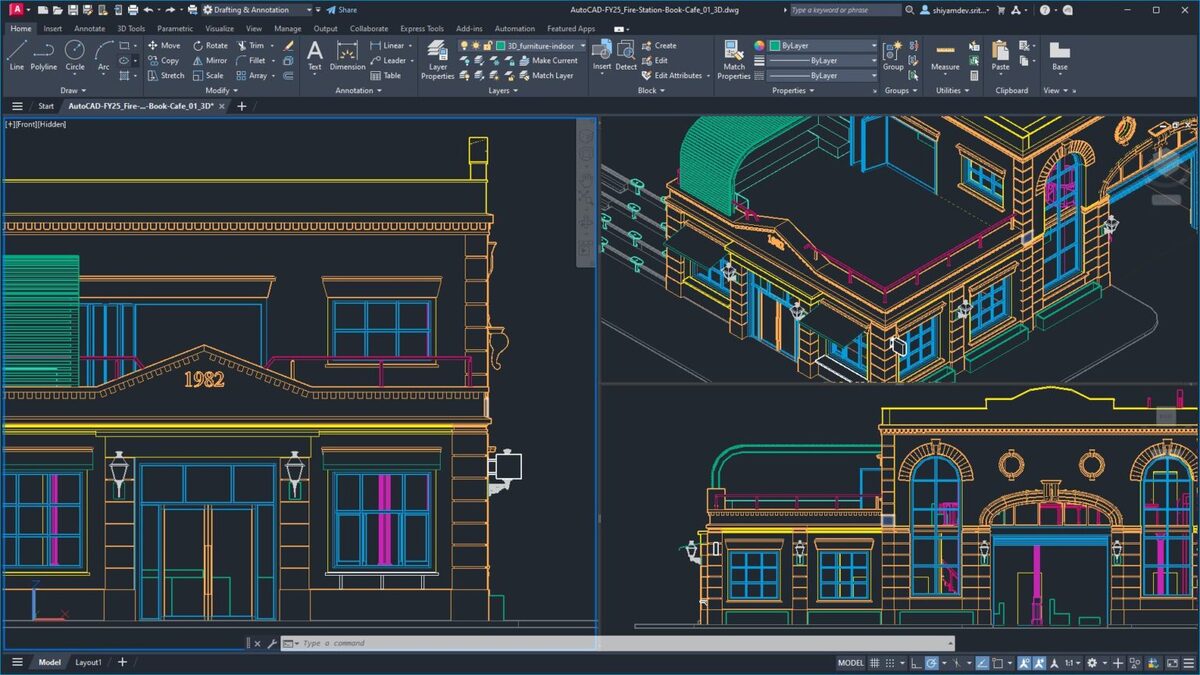 Minh họa bản vẽ DWG trong AutoCAD – nơi thể hiện đầy đủ thông tin hình học, layer và dữ liệu thiết kế