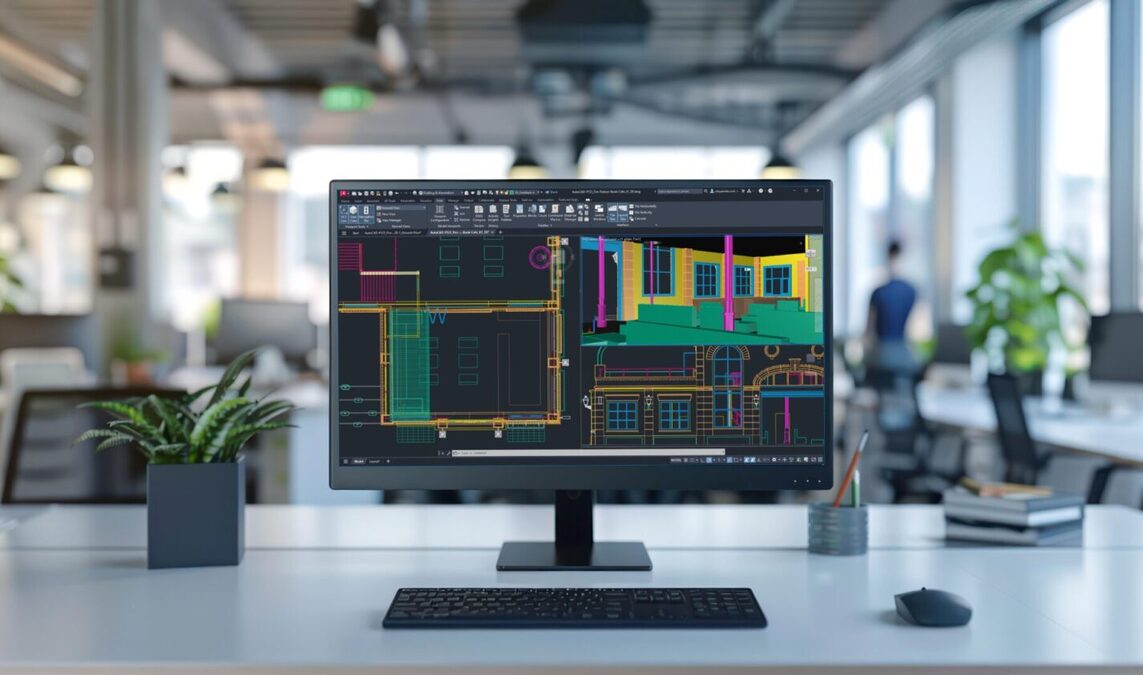 Mô tả bản vẽ CAD trên AutoCAD, minh họa cách tổ chức và quản lý dữ liệu trong dự án