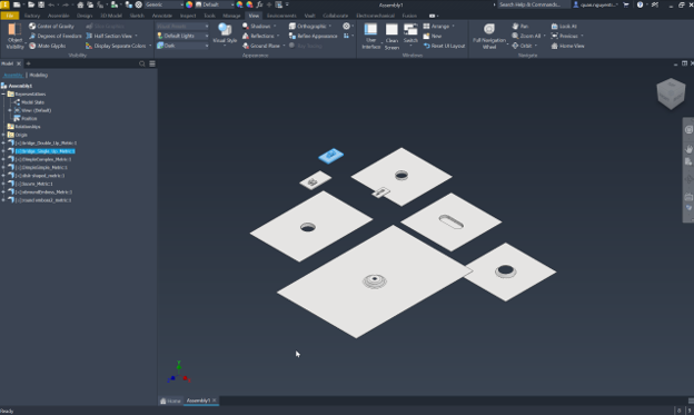 Môi trường Assembly modeling trong Autodesk Inventor.