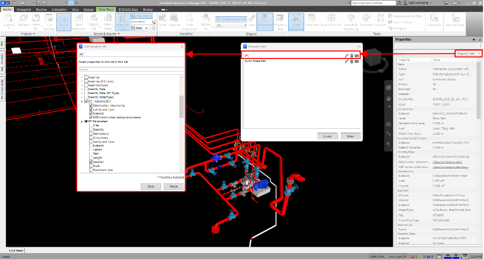 Property Sets trong Navisworks 2026