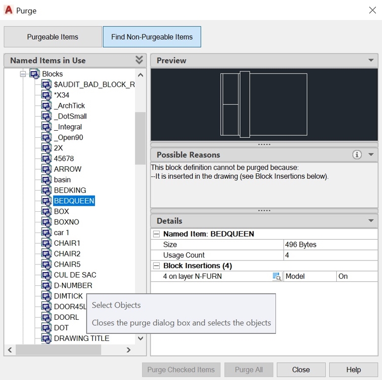 AutoCAD Purge 2020