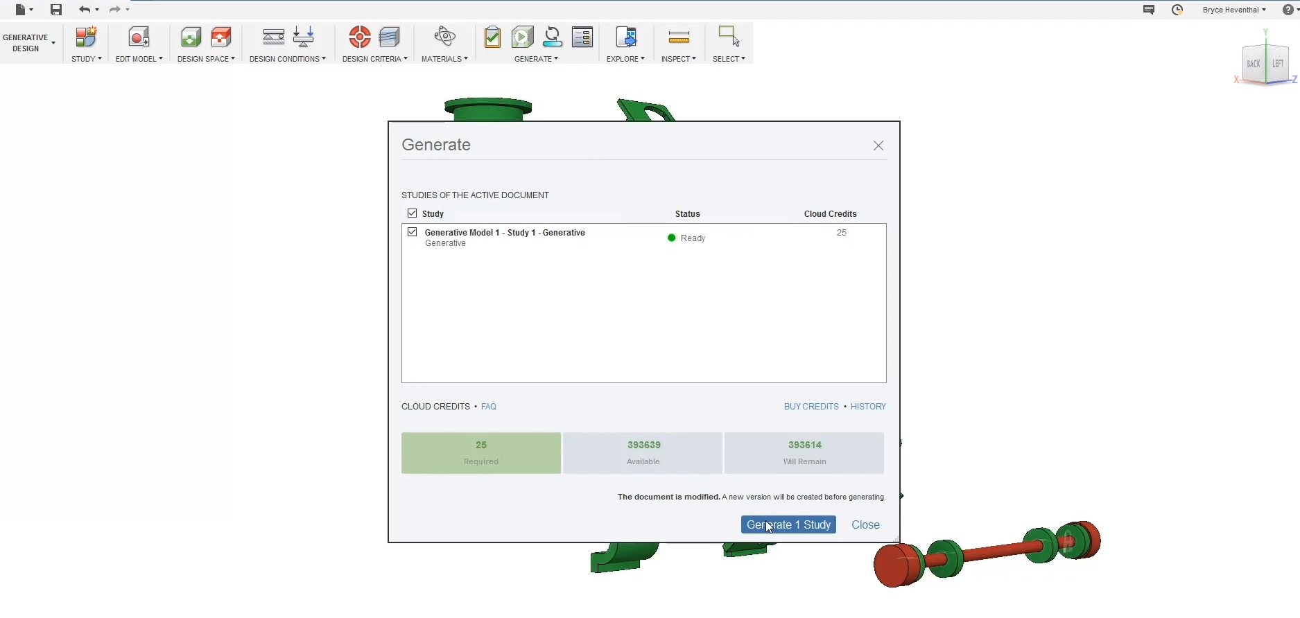 Quá trình phân tích Generative Design được thực hiện trên cloud