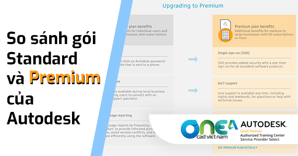 So sánh gói Standard và Premium của Autodesk