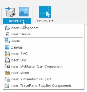Sử dụng tính năng Insert để tải các file có định dạng mesh vào Fusion