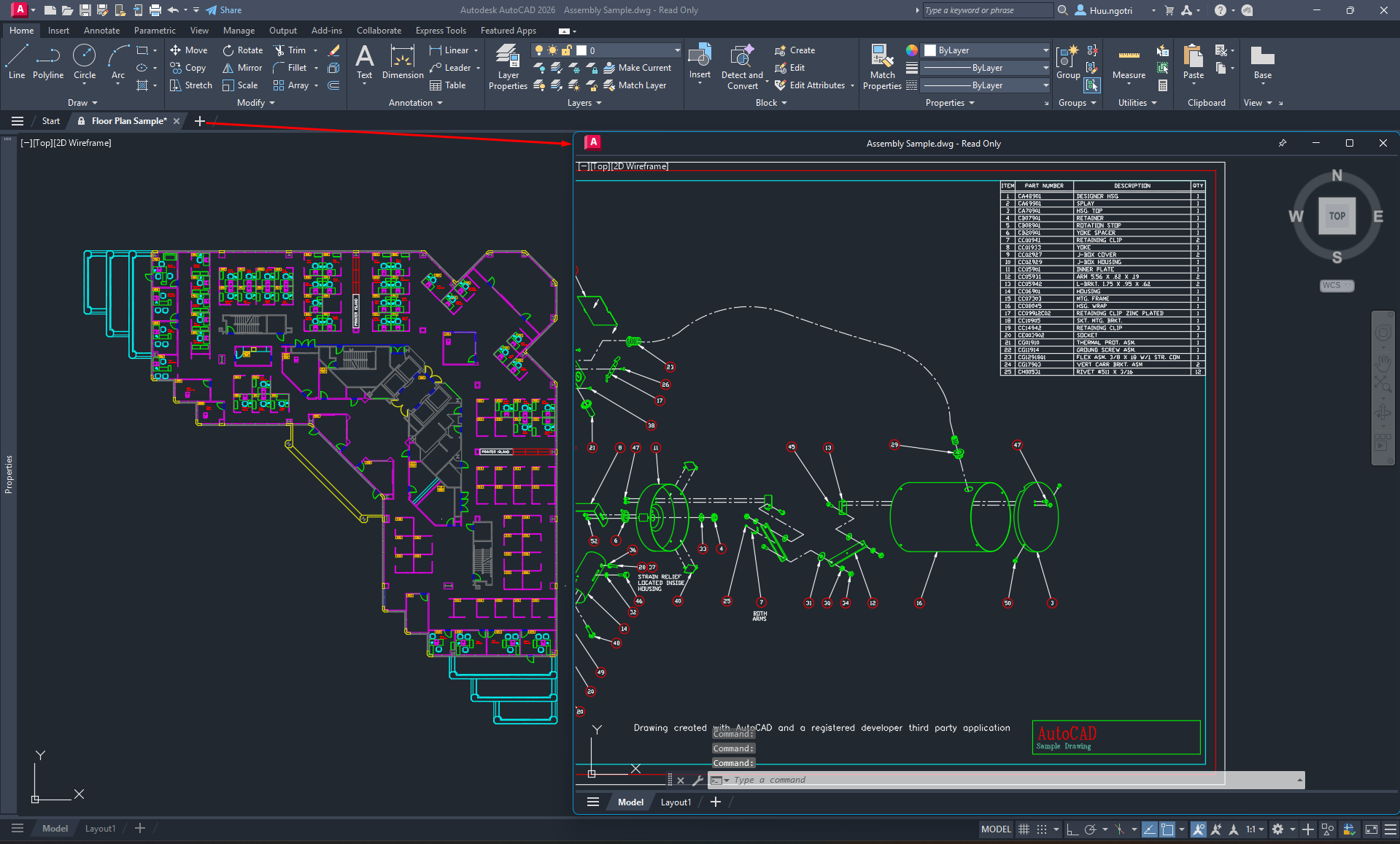 Tách bản vẽ thành các cửa sổ nổi trong AutoCAD
