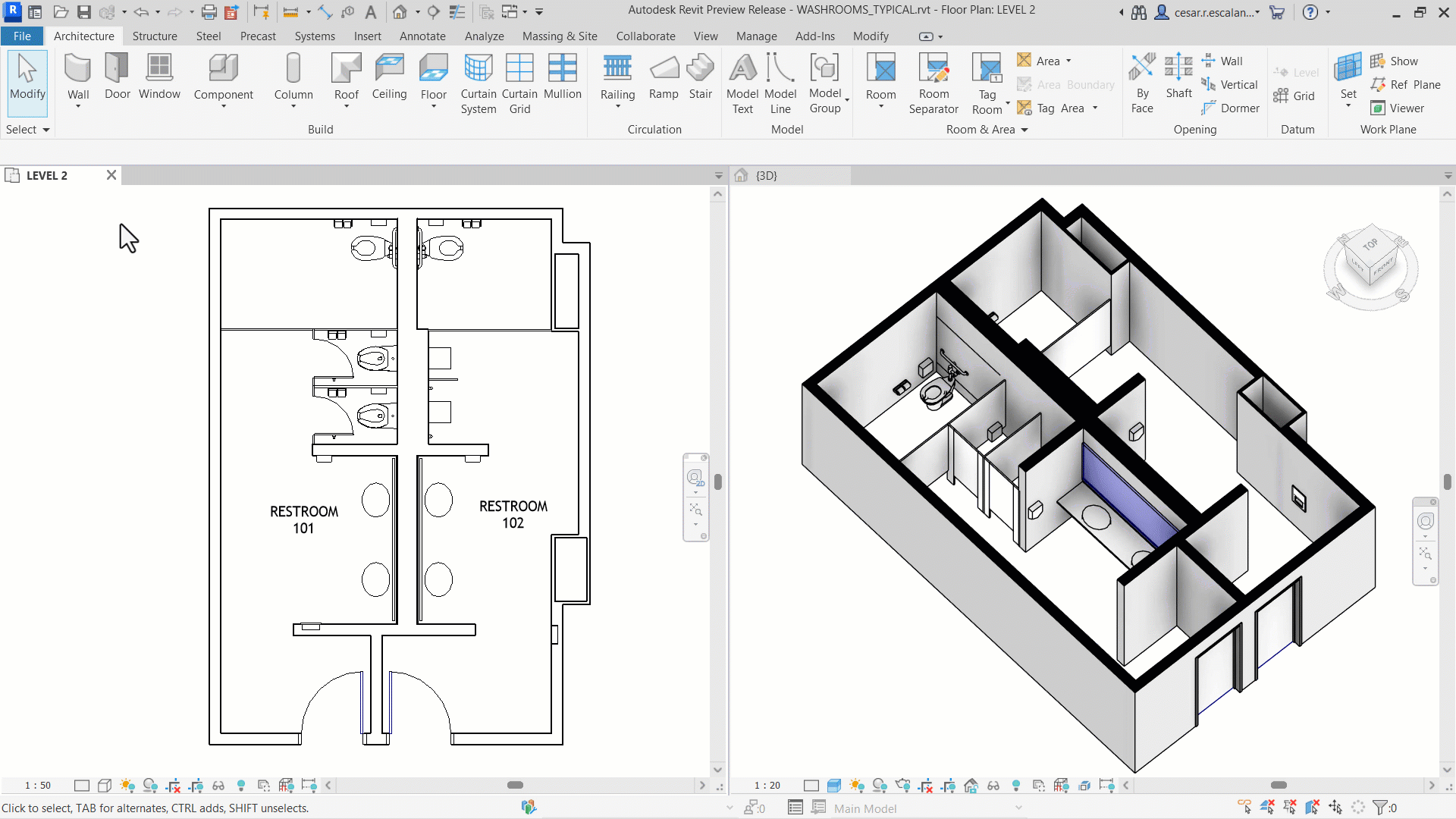 Tính năng tạo tường bằng Room và Segment trong Revit 2026