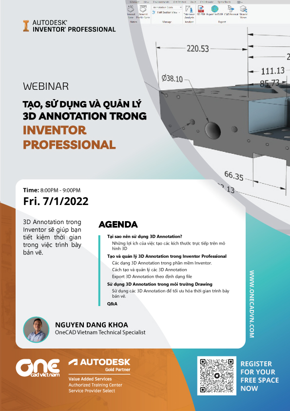 Webinar "Tạo, sử dụng và quản lý 3D Annotation trong Inventor Professional"
