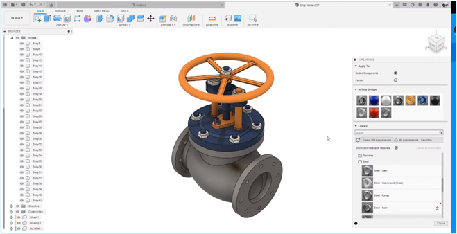 Thay đổi màu sắc trên Fusion 360
