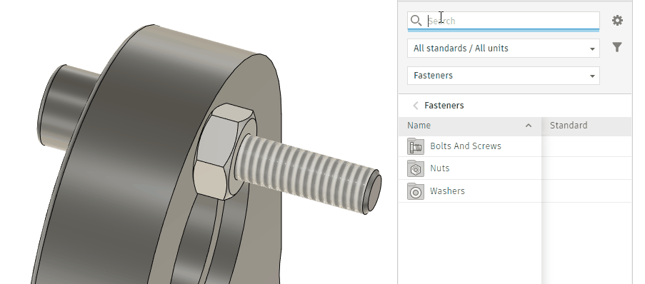 Thêm vòng đệm vào các chi tiết đai ốc trên Fusion 360