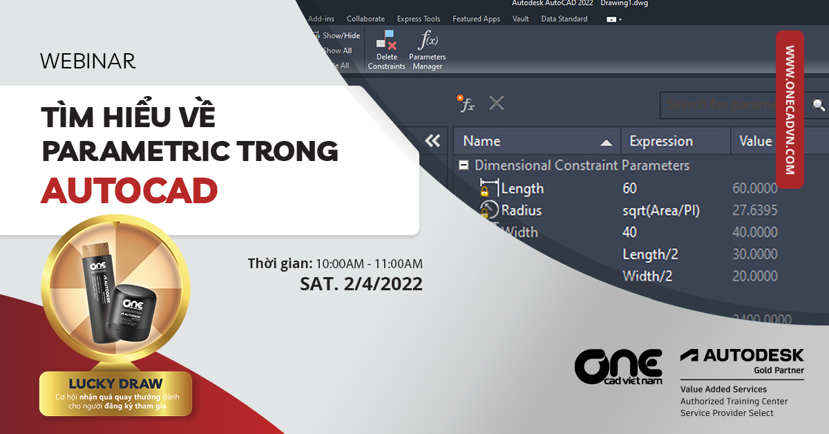Webinar "Tìm hiểu về Parametric trong AutoCAD"