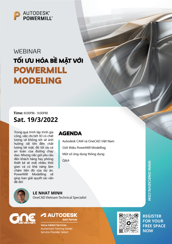 Webinar Tối ưu hóa bề mặt với PowerMill Modelling
