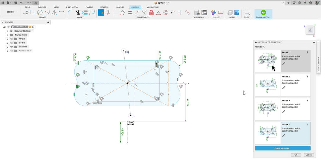 Tổng quan về tính năng Auto-Constrain trong Autodesk Fusion