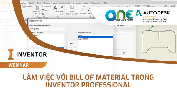 Webinar "Làm việc với Bill of Material trong Inventor Professional"