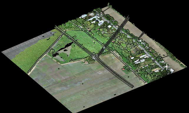 Dữ liệu 3D point cloud mô tả đầy đủ địa hình địa vật